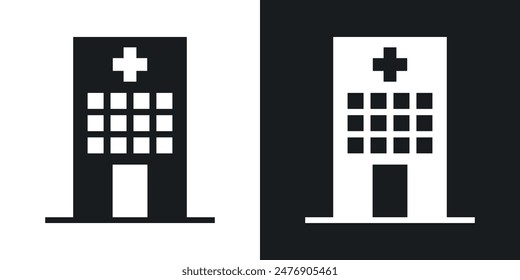 Hospital thin vector icon collection.