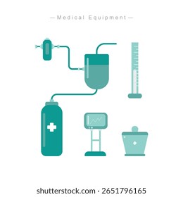 Hospital Tools Flat Design ,Vector Icons set for Healthcare Projects.