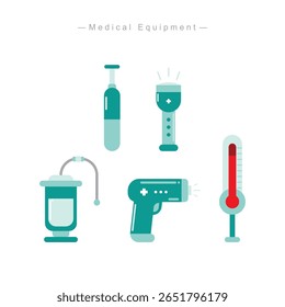Hospital Tools Flat Design ,Vector Icons set for Healthcare Projects.