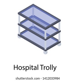 
Hospital trolley icon isolated on white background.
