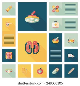 Hospital ui flat banner background set, eps10