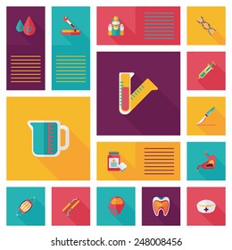 Hospital ui flat banner background set, eps10