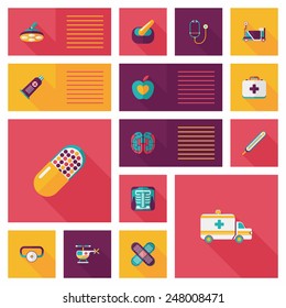 Hospital ui flat banner background set, eps10