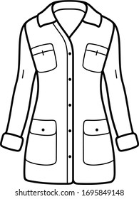 Hospital uniform. Vector outline icon.