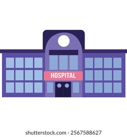 Hospital vector clinic building exterior flat icon