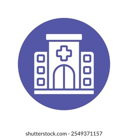 Hospital vector Cricle Outline Icon.. Eps 10 file