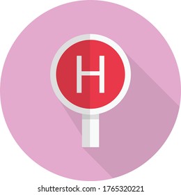 icono de color plano vector de hospital
