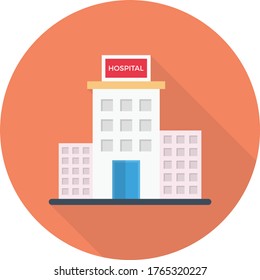 icono de color plano vector de hospital