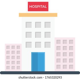 hospital vector flat color icon