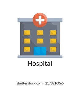 Hospital vector flat Icon Design illustration. Medical Symbol on White background EPS 10 File