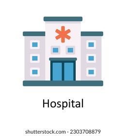 Hospital vector Flat Icon Design illustration. Medical and Healthcare Symbol on White background EPS 10 File