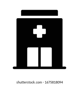 hospital vector glyph flat icon 