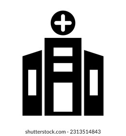 Hospital Vector Glyph Icon For Personal And Commercial Use.
