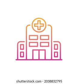 Hospital vector gradient icon style illustration. Eps 10 file