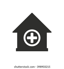 Hospital Vector Icon Black Illustration Isolated Stock Vector (royalty 