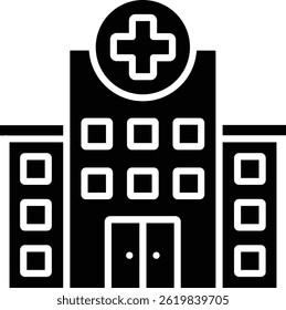 Hospital vector icon. Can be used for printing, mobile and web applications.