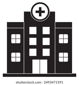 Krankenhaus-Vektorgrafik-Symbol, umfassende Gesundheitsdienstleistungen in unserem Krankenhaus, hochmoderne medizinische Versorgung in unserer Klinikeinrichtung