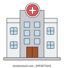 Hospital Vector Icon, Comprehensive Healthcare Services at Our Hospital, State-of-the-Art Medical Care at Our Hospital Facility