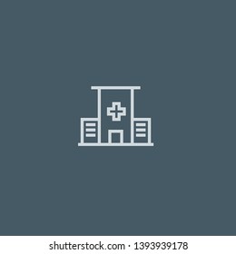 Hospital vector icon. Hospital concept stroke symbol design. Thin graphic elements vector illustration, outline pattern for your web site design, logo, UI. EPS 10.