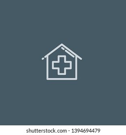 Hospital vector icon. Hospital concept stroke symbol design. Thin graphic elements vector illustration, outline pattern for your web site design, logo, UI. EPS 10.
