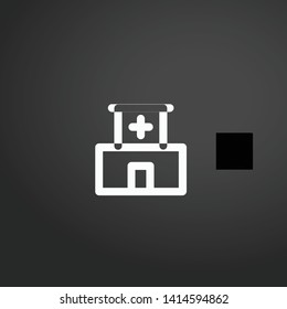 Hospital vector icon. Hospital concept stroke symbol design. Thin graphic elements vector illustration, outline pattern for your web site design, logo, UI. EPS 10.