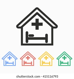 Hospital  vector icon. Illustration isolated on white  background for graphic and web design.