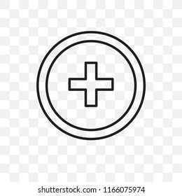 Hospital vector icon isolated on transparent background, Hospital logo concept