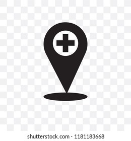 Hospital vector icon isolated on transparent background, Hospital logo concept