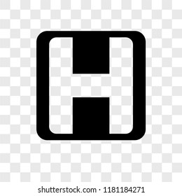 Hospital vector icon isolated on transparent background, Hospital logo concept