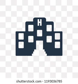 Hospital vector icon isolated on transparent background, Hospital transparency concept can be used web and mobile