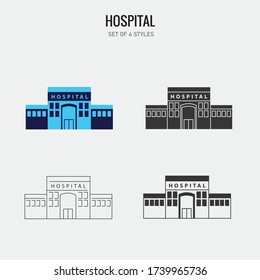 hospital vector icon medical facility building for patient admission and attendance icon