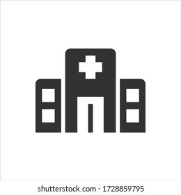 Hospital Vector Icon On White Background