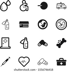 hospital vector icon set such as: accessible, water, architecture, reproduction, van, bone, talking, ambulance, safety, blood, disable, orange, bag, case, hand, abstract, nurse, doctors, wheelchair