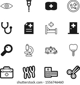 hospital vector icon set such as: microbes, infection, science, person, chromosomes, genome, architecture, metal, lab, search, report, vision, briefcase, crutches, transport, bacterium, clip, explore