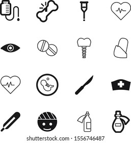 Hospital Vector Icon Set Such As: Package, Technology, Doctor, Bones, Unborn, Mother, Surgery, Womb, Development, Nurse, Prescription, Aspirin, Osteoporosis, Pill, Thermometer, Clean, Injured