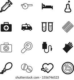hospital vector icon set such as: focus, set, glove, accident, package, transportation, study, pack, reproduction, magnifying, research, ophthalmology, monitor, aspirin, clothing, art, egg, needle