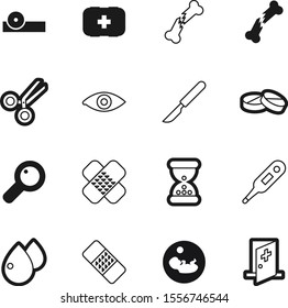 hospital vector icon set such as: liquid, hairdresser, fitness, surgeon, countdown, orange, professional, optometry, kit, adult, metal, pill, office, wait, detail, optometrist, capsule, outline