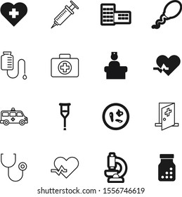hospital vector icon set such as: research, stethoscope, orange, trendy, reproduction, house, microscope, zoom, town, nurse, pathogen, laboratory, urban, transport, injection, city, abstract
