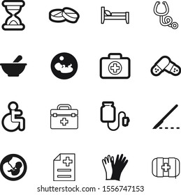 hospital vector icon set such as: wheel, prenatal, rounded, scalpel, motel, rubber, doctors, clinical, hour, hotel, flow, timer, transportation, briefcase, aromatherapy, bed, chair, cutter, umbilical