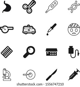 hospital vector icon set such as: blister, emergency, needle, cutter, operation, optician, emoticon, green, tube, microscope, ambulatory, button, set, transportation, fever, colorful, pipette