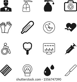 hospital vector icon set such as: analyse, seat, heart, unborn, surgical, drugs, baby, cross, operation, blade, pulse, implantation, cardiology, disabled, wheelchair, button, case, circle, instrument