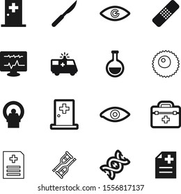 hospital vector icon set such as: bandage, surgery, experiment, scan, heal, bandaid, cell, wound, chromosome, reproductive, speed, patch, ct, person, blade, ray, crutch, machine, computer, fracture