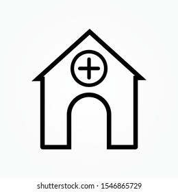 Hospital vector icon symbol illustration