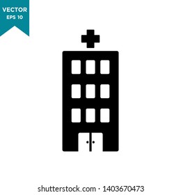hospital vector icon in trendy flat design 