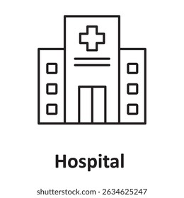 Hospital: Icono de Vector que puede modificarse o editarse fácilmente
