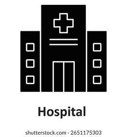 Hospital: Icono de Vector que puede modificarse o editarse fácilmente
