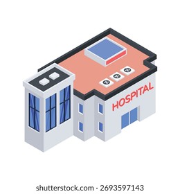 Icono del Vector del hospital que puede modificar o editar fácilmente
