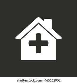 Hospital Vector Icon White Illustration Isolated Stock Vector (Royalty ...