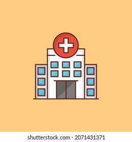 hospital Vector illustration on a transparent background. Premium quality symbols. Vector Line Flat color  icon for concept and graphic design.