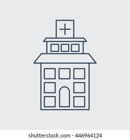 Hospital Vector Line Icon. Eps.-10.